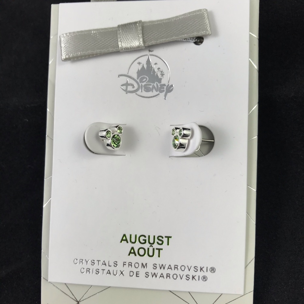 Swarovski Disney birthstone earrings August New!